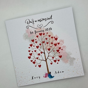 Carte de mariage personnalisée - Design personnalisé pour les jeunes mariés. Cadeau souvenir de mariage. Carte pour couple.