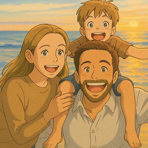 Custom Ghibli-Style Art | Anime Portraits For Couples, Families, Pets | Personalized Ghibli Style Photo Anime From Photo Gift | Wedding Gift