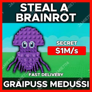 Roblox Steal A Brainrot - Graipuss Medussi (1M/s Secret) | Cheapest, Fast Delivery, Worldwide