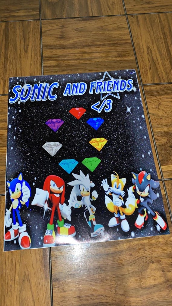 Sonic The Hedgehog- “Sonic & Friends”  16x20 poster print