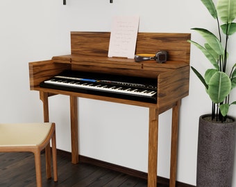 Piano Keyboard Stand | Wooden Piano Keyboard Table | Piano Cabinet Piano Pedestal | Audio Concole | Kids Piano Stand