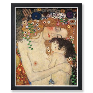Póster vintage de Klimt: Las tres edades de la mujer. Impresión: Madre e hijo. Sin marco. Decoración retro para el hogar. Regalo. Hombres y mujeres.
