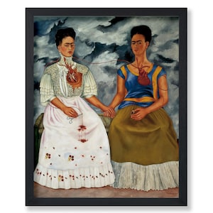 Mexican Painter Poster - The Two Fridas Print - Magic Realism Art - Great Wall Decor for Office, Living Room, Bedroom