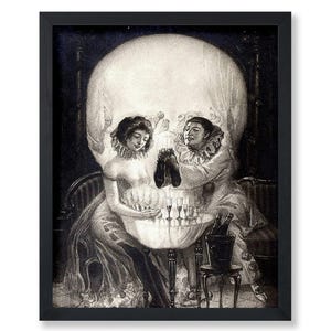 Póster vintage de Salvador Dalí, impresión retro de Pierrot Love, arte de ilusión óptica, decoración gótica para el hogar de Halloween, regalo sin marco para hombres y mujeres