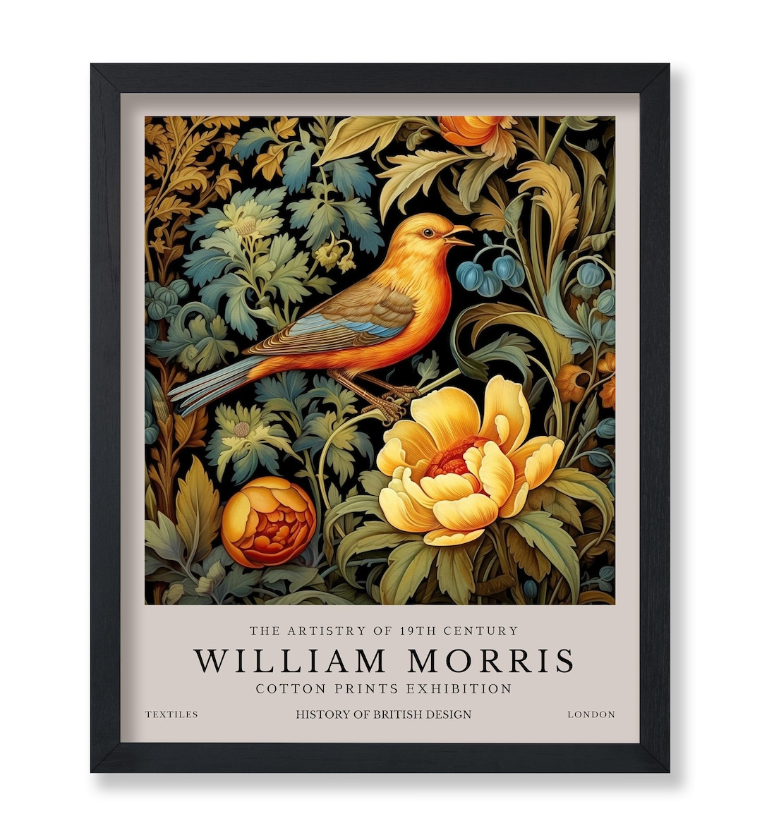 William Morris Poster Bird And Flowers Print Botanical Art william-morris-poster-bird-and-flowers-print-botanical-art