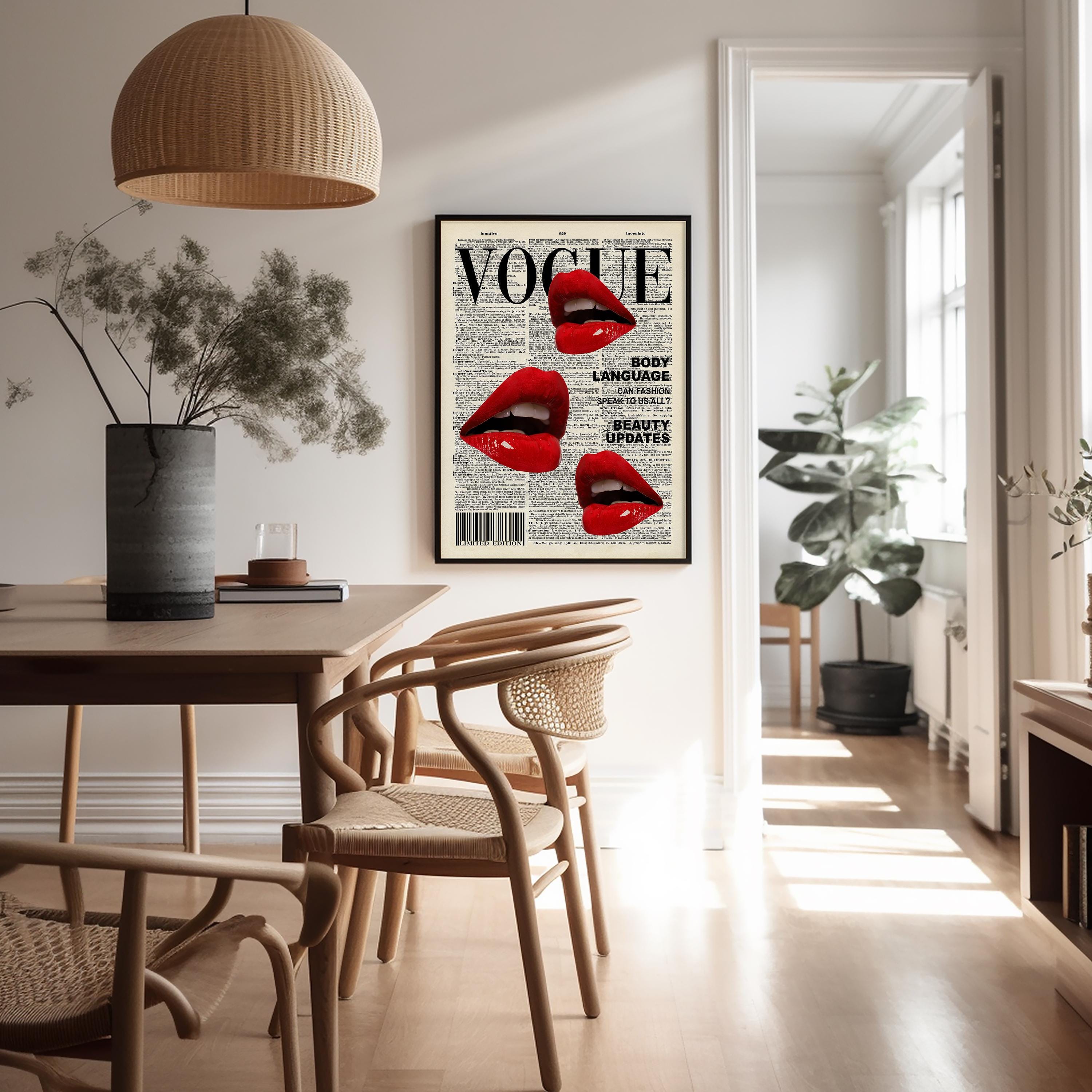 Fashion Poster - Body Language Print - Red Lips Art - Modern Art - Gift ...