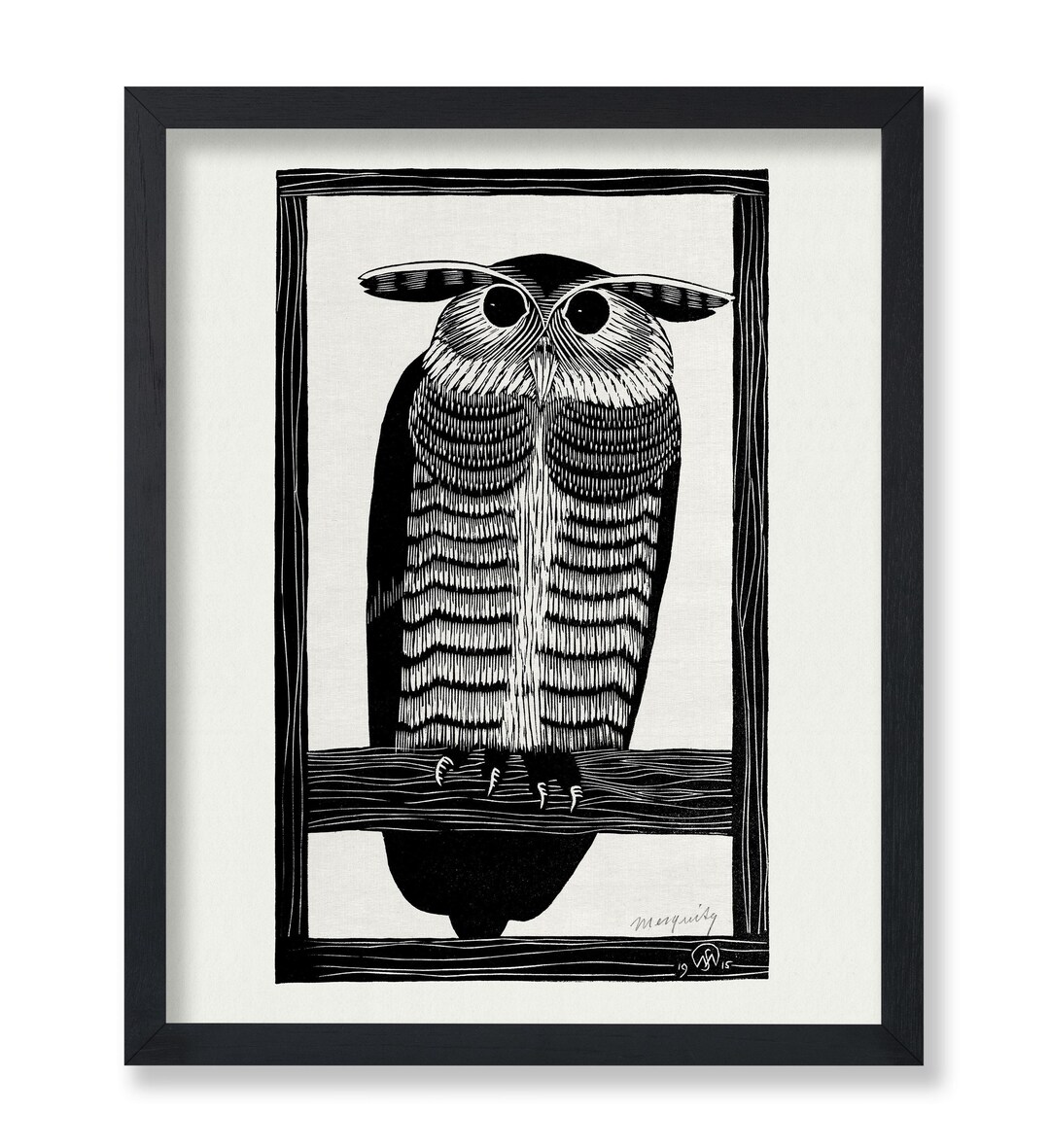 Vintage Owl Poster - Retro Horned Owl Print - Bird Wall Art - Gift for ...