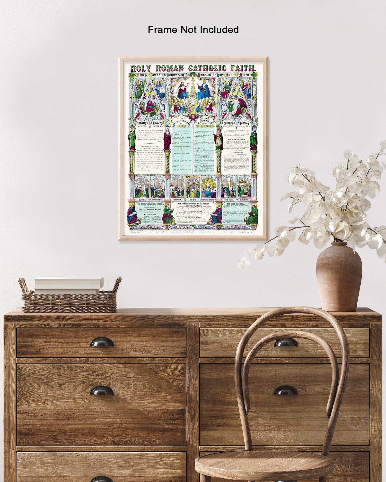 Roman Catholic Ten Commandments Poster Biblical Art Print - Etsy