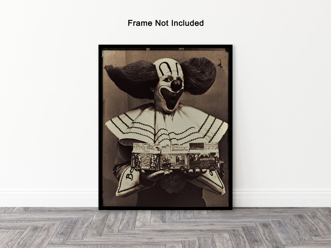 Vintage Bozo Poster Gothic Circus Halloween Art Unframed Men and Women