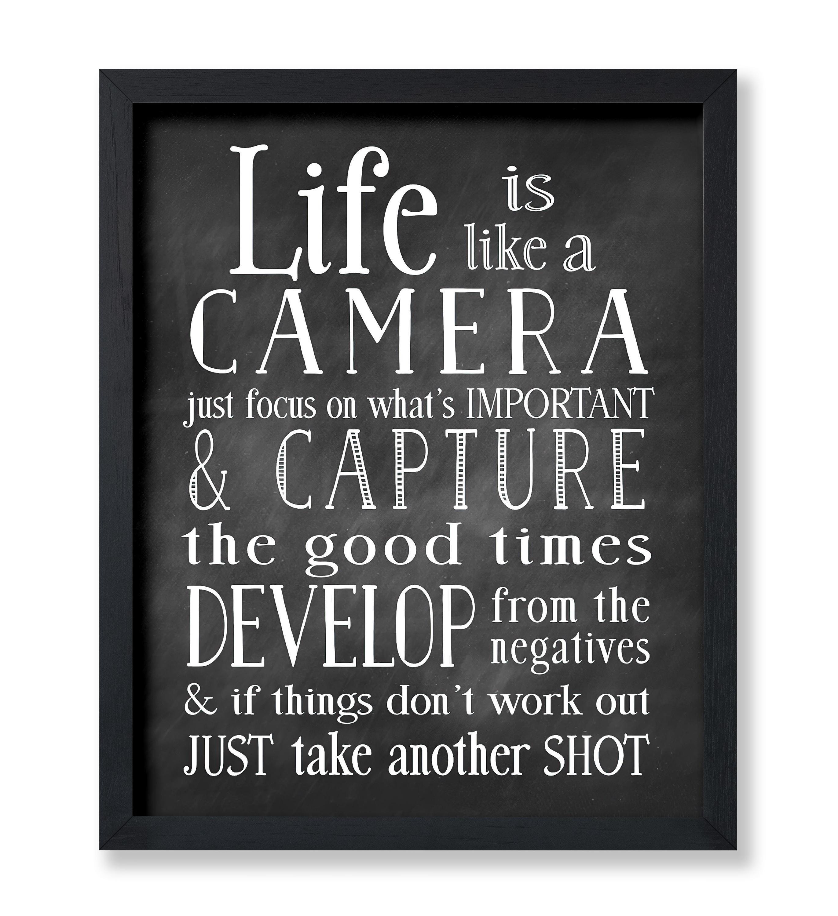 Autocollant Mural Vinyle "Life Is Like A Camera" - Art Déco Citation - Neuf