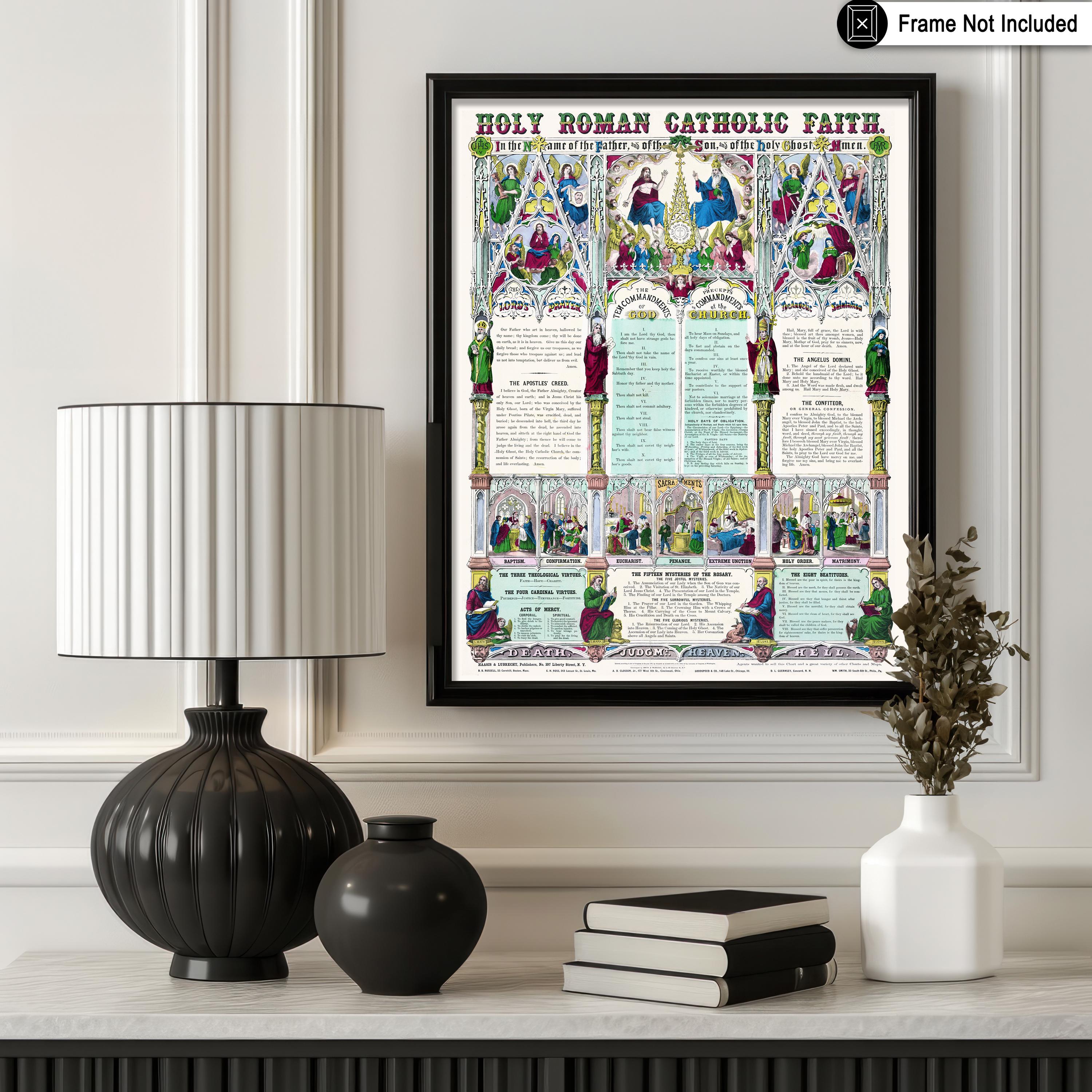 Ten Commandments Poster: Roman Catholic Biblical Art Print - Etsy