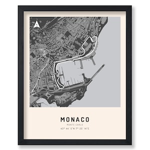 Monaco Race Track Poster - Monaco GP Print - Monte Carlo Art - Car Racing Art - Gift for Car Enthusiasts - Decor for Office Garage