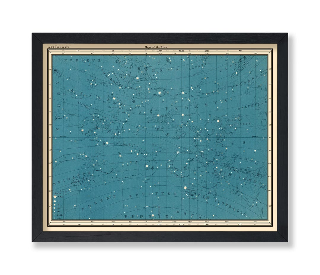 Vintage Celestial Map Print – Astronomy Stars Poster, Wall Art - Etsy