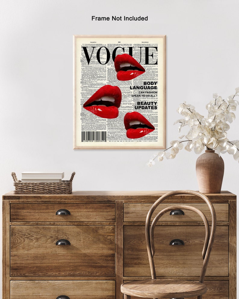 Fashion Poster Body Language Print Red Lips Art Modern Art Gift for ...