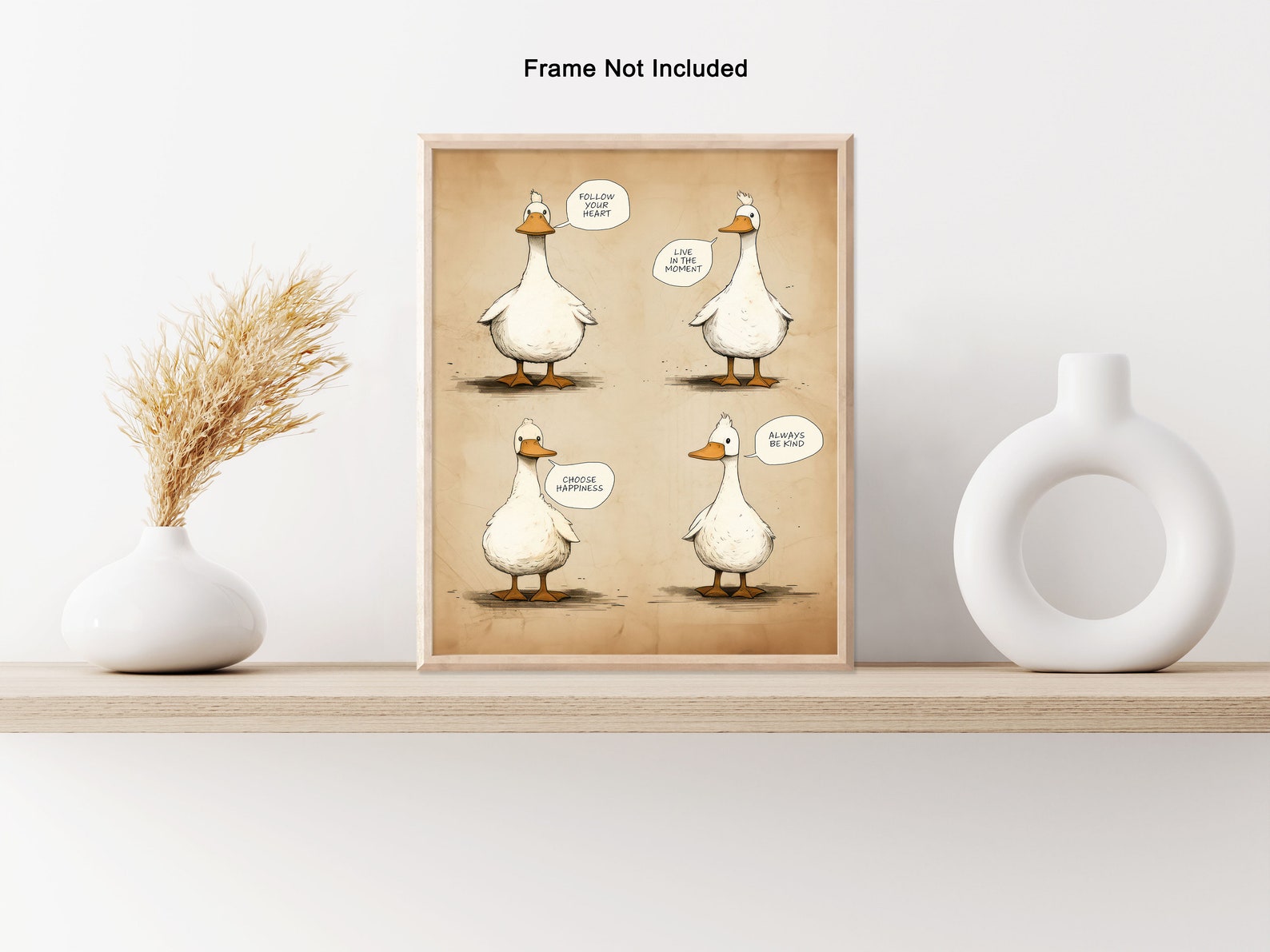 Duck Poster Motivational Print Always Be Kind Art Positive Quotes Art