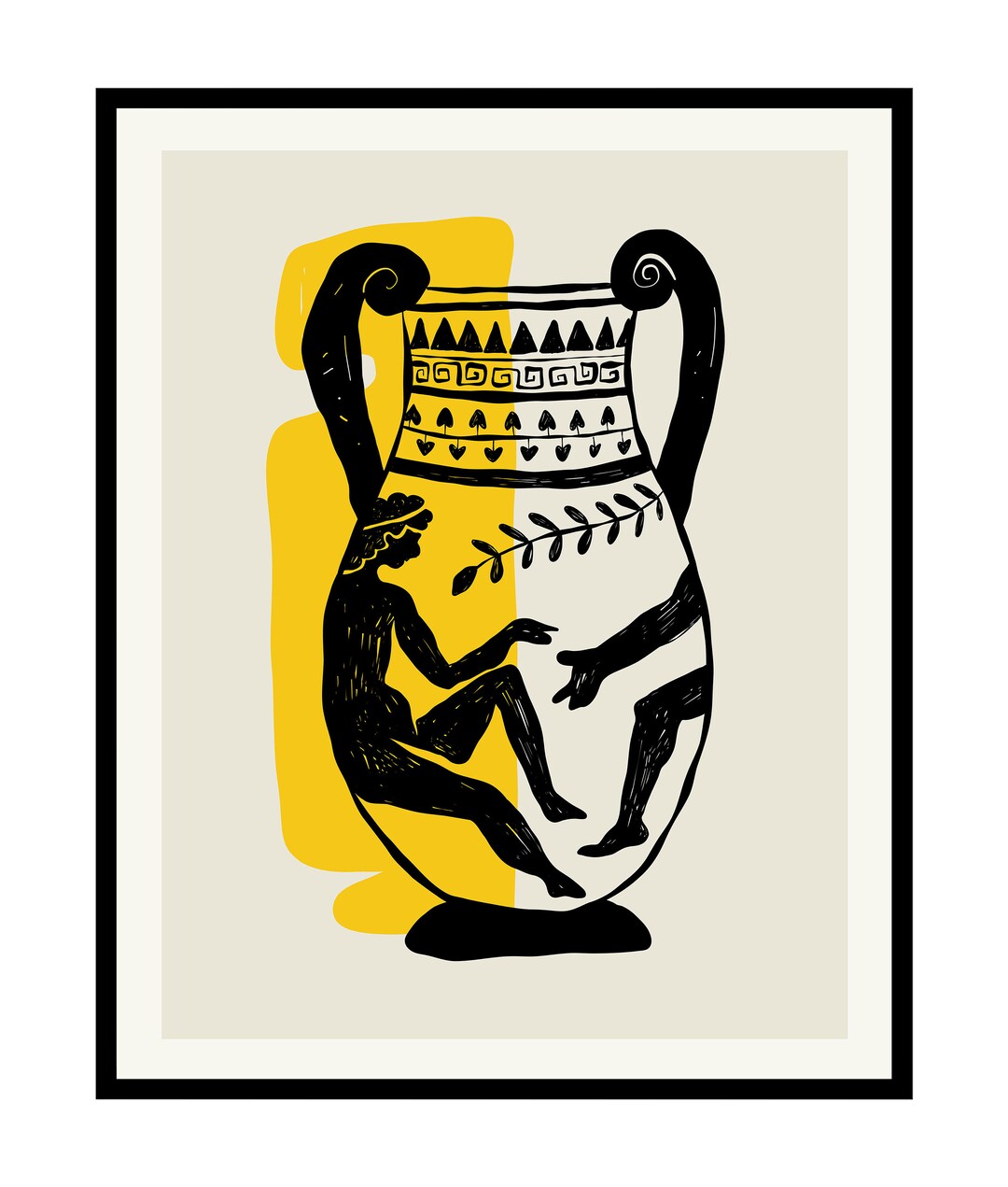 Vase Poster Retro Greek God Engraving Print Mythology Art Drawing Art