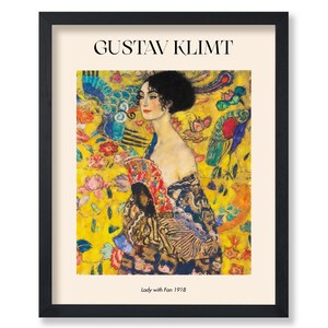 Gustav Klimt Poster - Lady With a Fan Print - Portrait Art - Symbolism ...