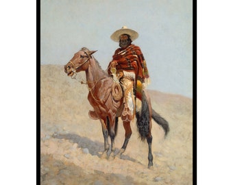 Vintage Cowboy Poster - Retro A Mexican Vaquero Print - Wild West Art - Horse Riding Art - Decor for Bedroom or Farmhouse