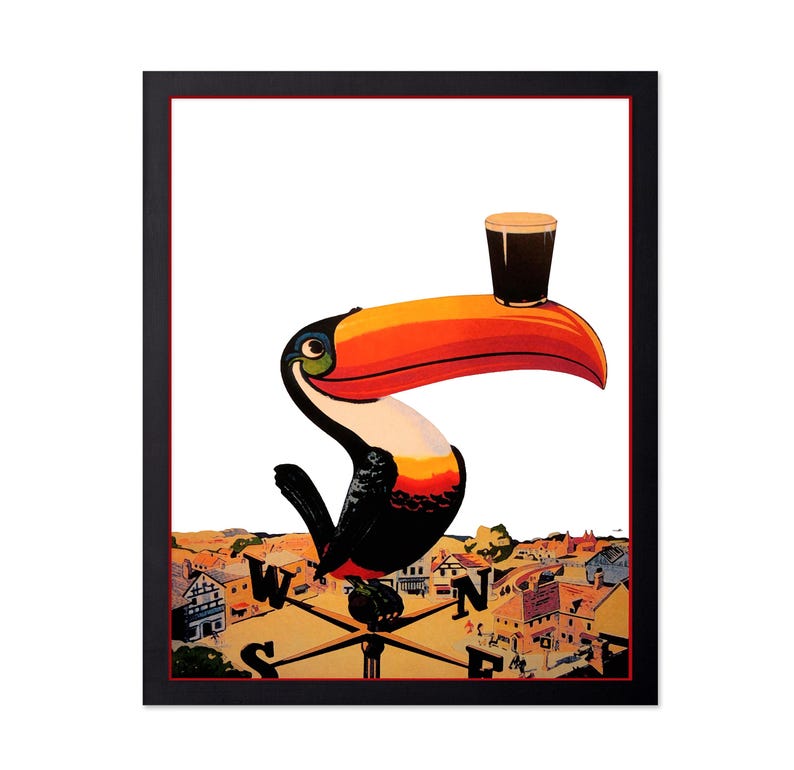 Vintage Beer Poster - Lovely Day For A Guinness Print - Gift for Bartender - Perfect Kitchen Wall Décor