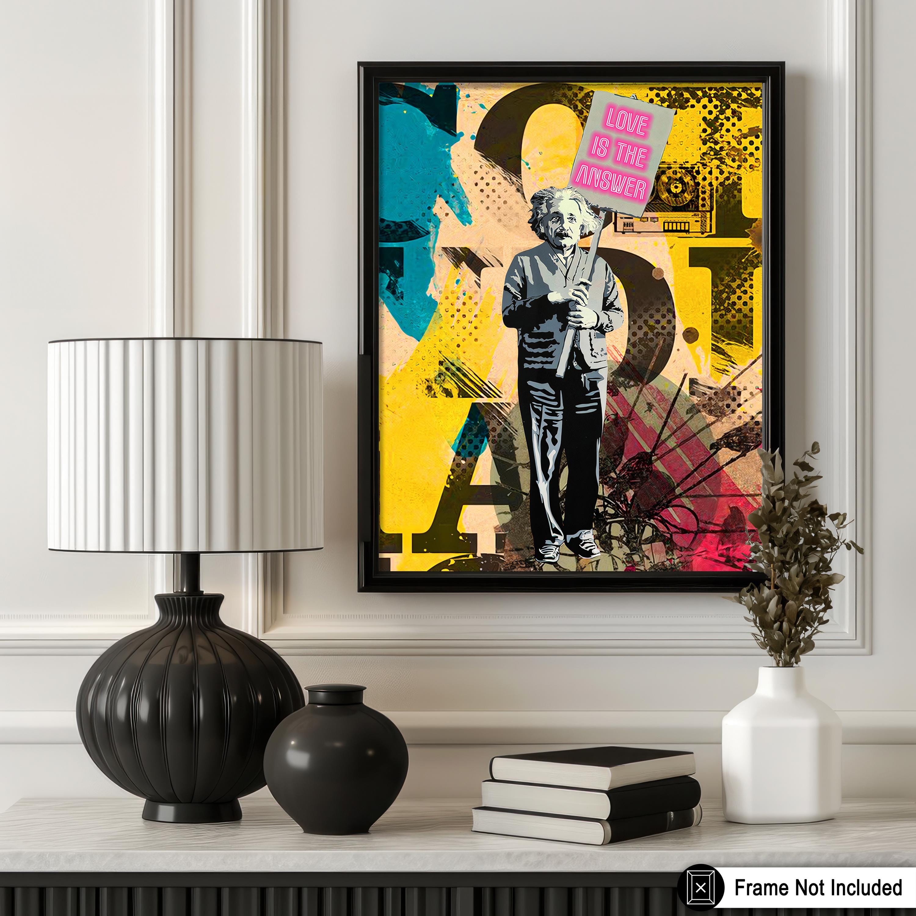 Love is the Answer Poster - Einstein Print - Mr. Brainwash Art