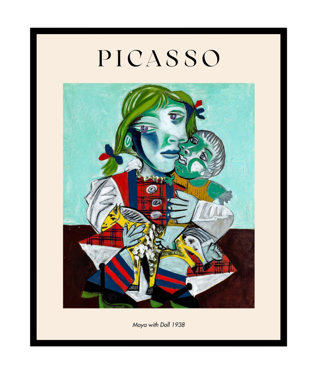 Picasso Poster Maya With Doll Print Maya A La Poupée Art Cubism Art
