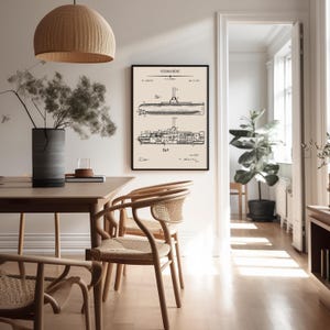 Vintage Submarine Blueprint Poster - Watercraft Patent Print ...
