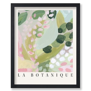 Póster de acuarela vintage - Impresión abstracta retro - La Botanique, jardín botánico, colorido, estético - Decoración de pared para el hogar y la oficina