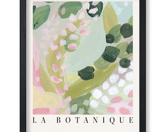 Vintage Watercolor Poster - Retro Abstract Print - La Botanique, Botanical Garden, Colorful, Aesthetic - Home & Office Wall Decor