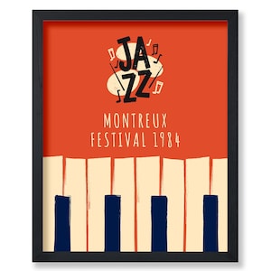 Póster de jazz vintage, impresión retro del festival de jazz de Montreux, arte musical, regalo elegante para músicos, decoración publicitaria, arte de pared SIN MARCO