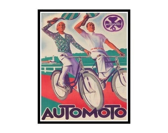 Vintage Bicycle Poster - Retro Sports Wall Art - Gift for Cycling Enthusiast, Athlete - Wall Decor for Gym, Office, Living Room (UNFRAMED)