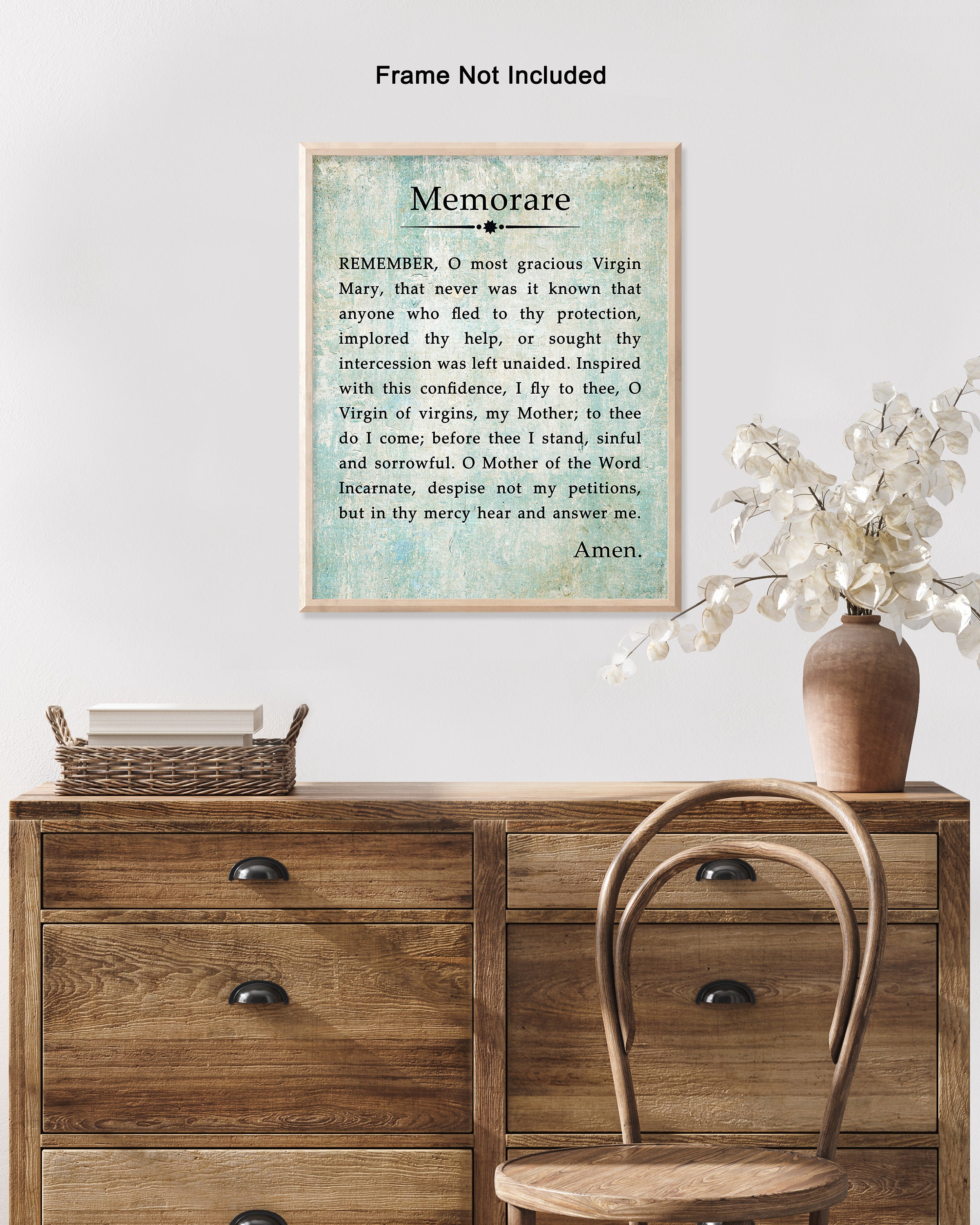 Memorare Poster Memorare Prayer Print Motivational Quote Art Inspiring ...