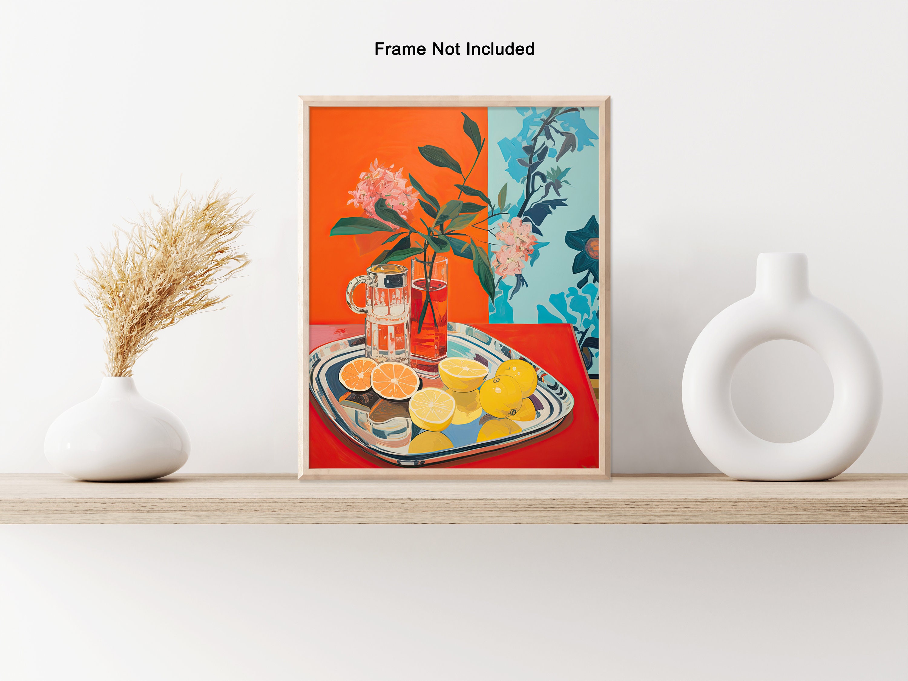 lemons and oranges poster flower print food & drink art modern