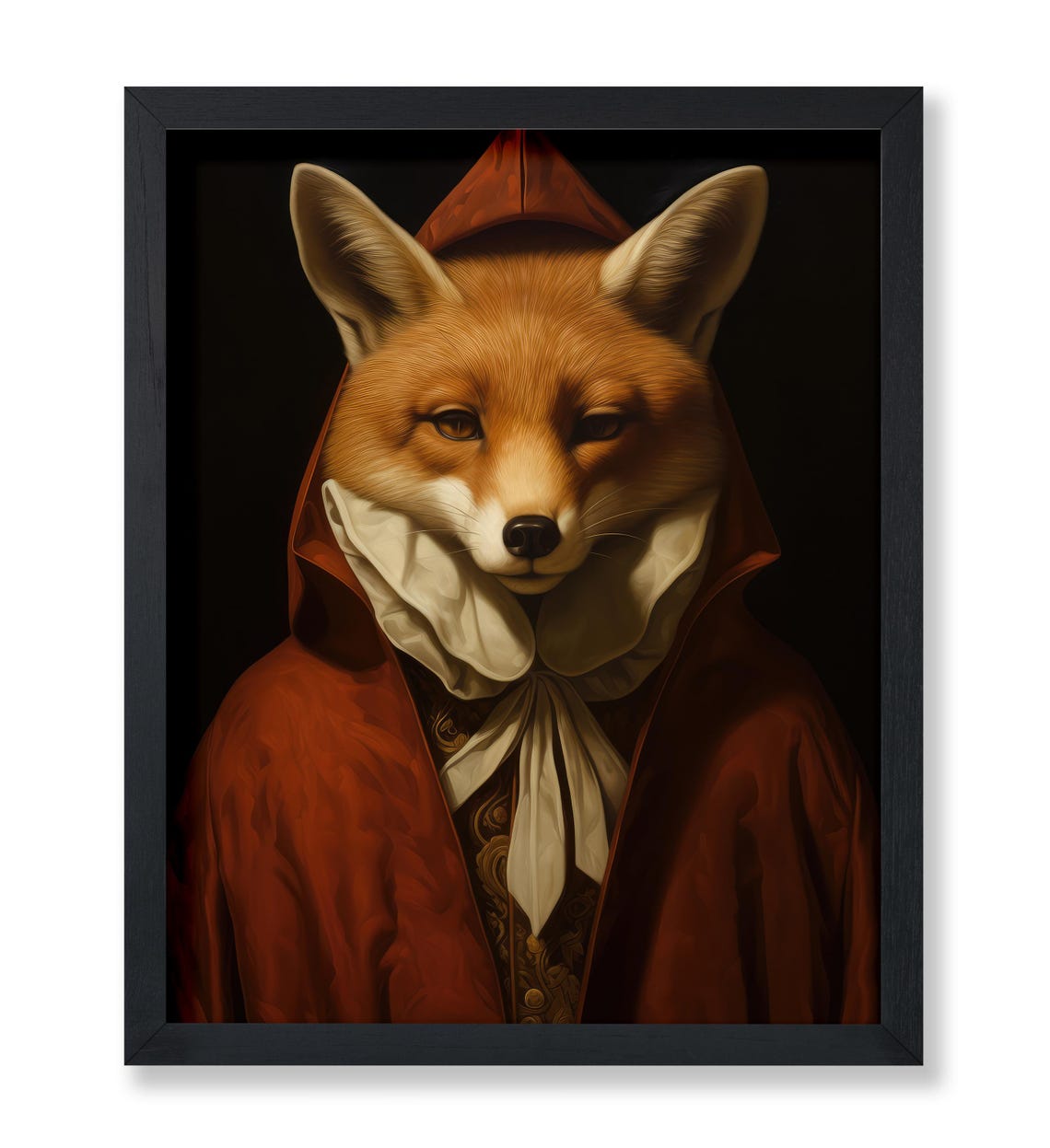 Renaissance Fox Poster - Retro Aristocrat Fox Print - Fox Art - Baroque ...