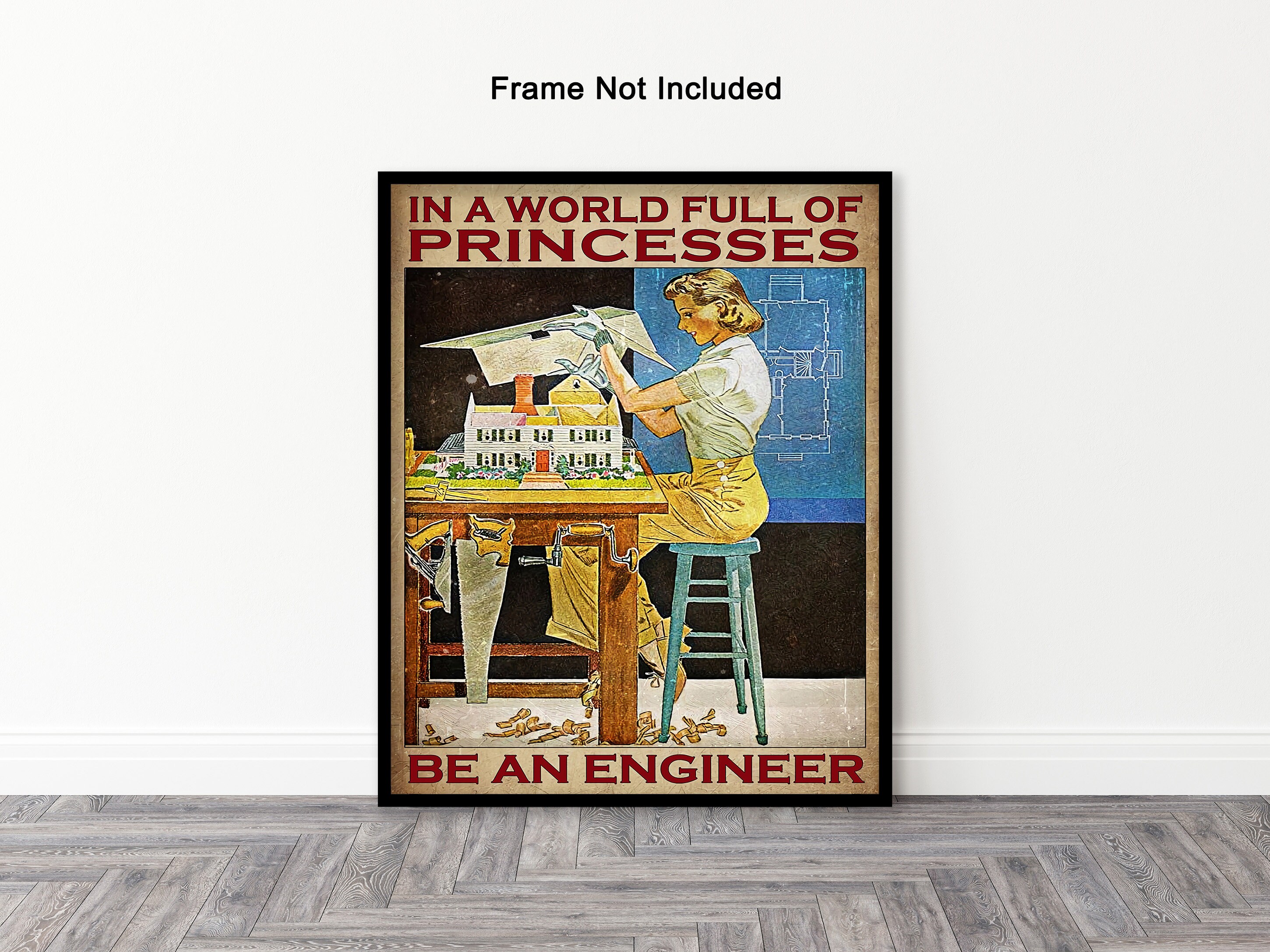 Vintage Engineer Poster Retro Motivational Print for Home Office Decor ...