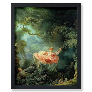 Impresión de columpio de bosque vintage: regalo de arte de pared para hombres y mujeres, decoración del hogar o dormitorio, póster de columpio, obra maestra de accidentes felices