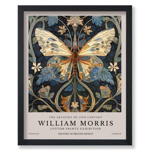 William Morris Poster - Butterfly Print - Botanical Art - Exhibition Art - Moth Art - Animal Art - Floral Art - Aesthetic Art