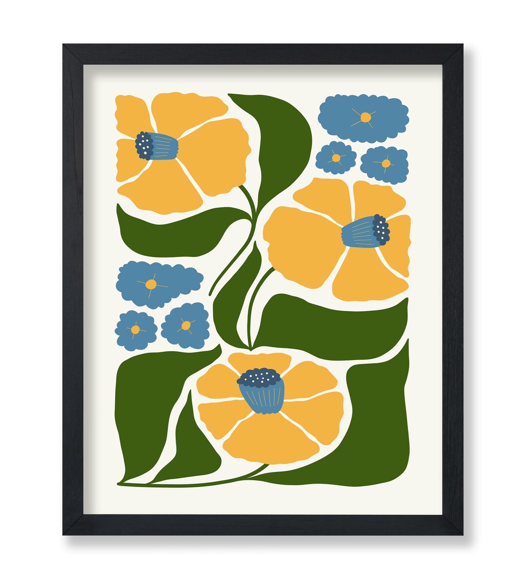 Groovy Flower Poster - Retro Floral Print - Modern Flowers Art ...