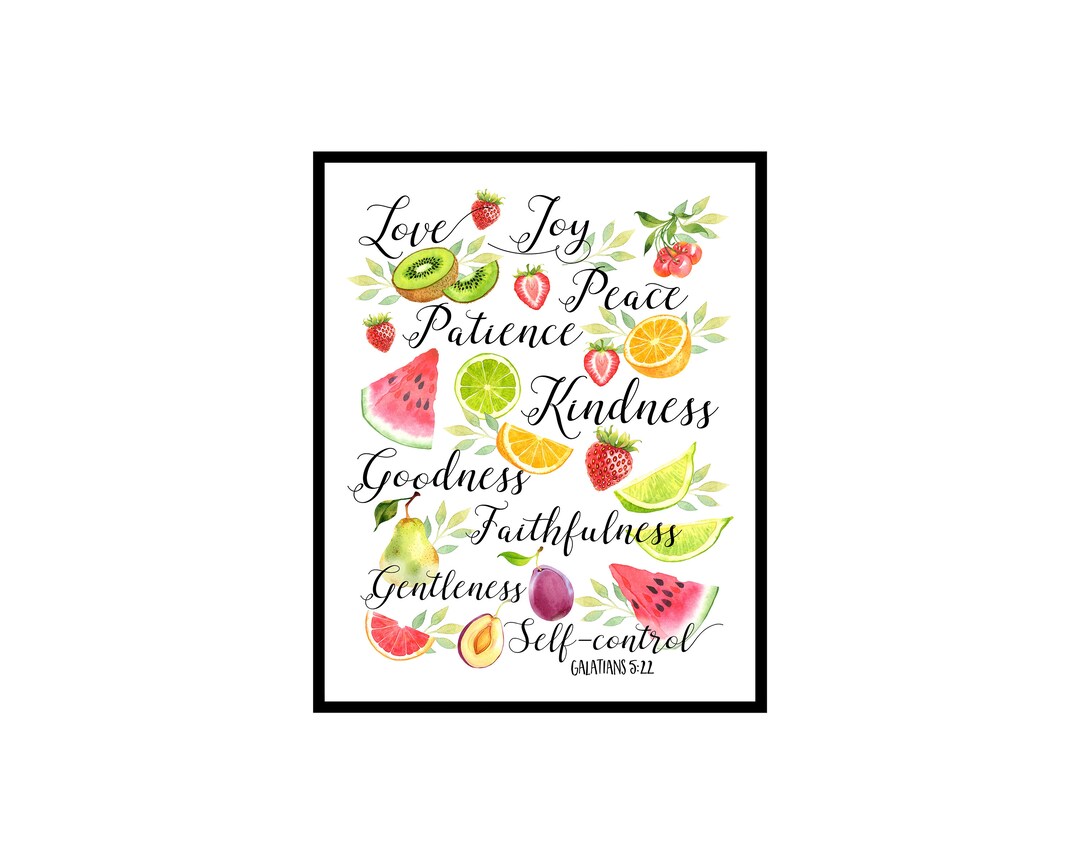 Galatians 522 Bible Poster Tropical Fruits Watercolor Unframed Galatians 522 bible poster tropical fruits watercolor unframed