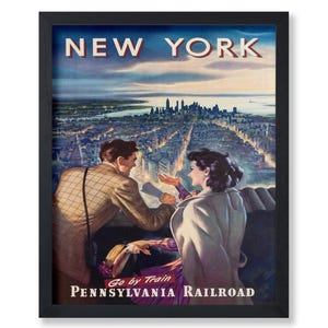 Vintage Travel Poster - Retro New York Print - Pennsylvania Railroad Art - Ideal Gift for Travel Lover - Home & Office Decor