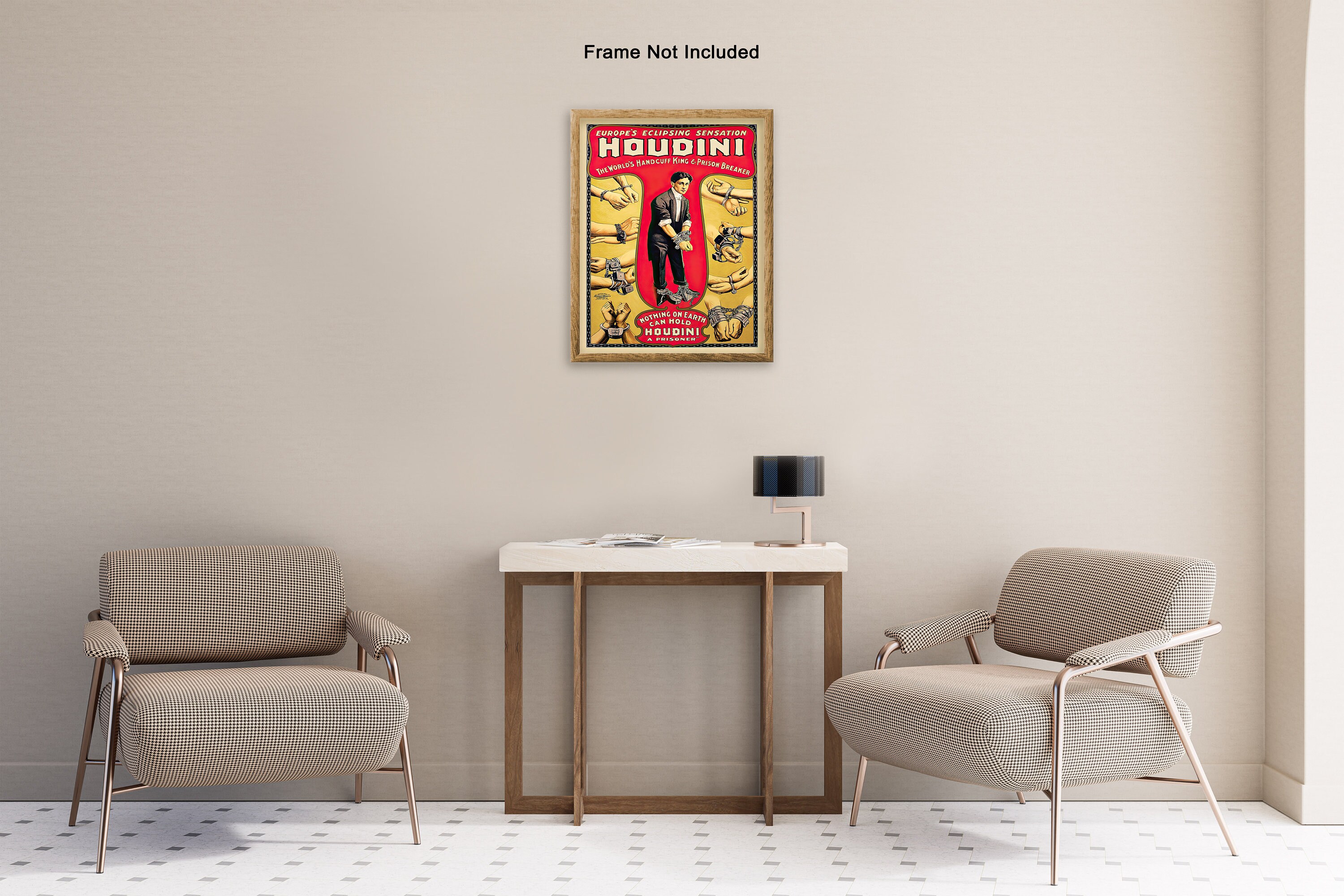 Vintage Houdini Handcuff King Poster Retro Houdini Print Magician Art ...
