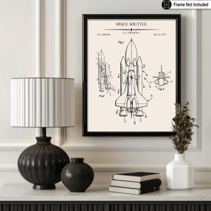 Space Shuttle Blueprint Poster - Space Rocket Patent Print - Spaceship ...