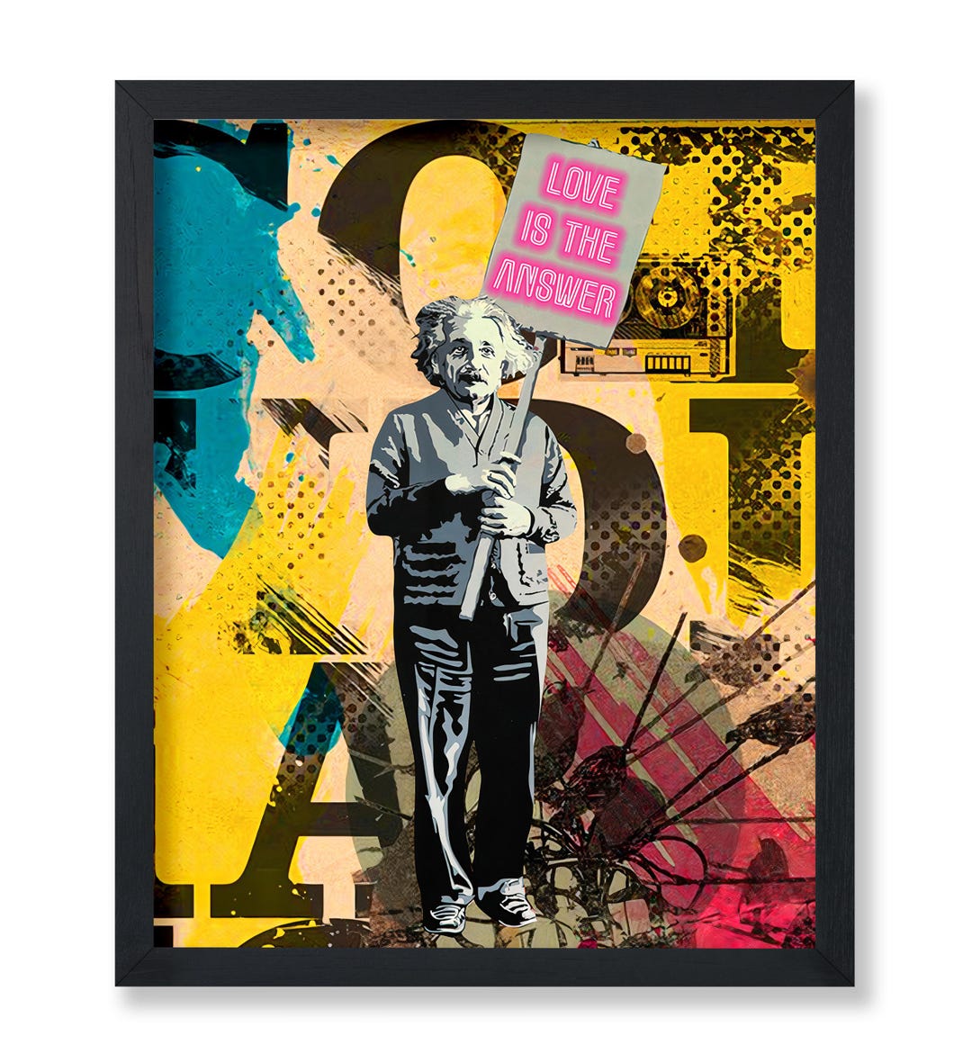 Love is the Answer Poster - Einstein Print - Mr. Brainwash Art