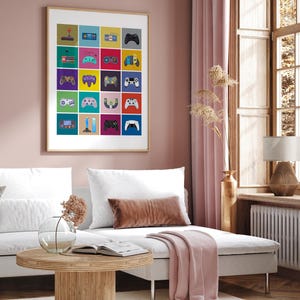 Video Game Controller Evolution Print - Gaming Poster - Geeky Art - Retro Consoles & Controllers Wall Design