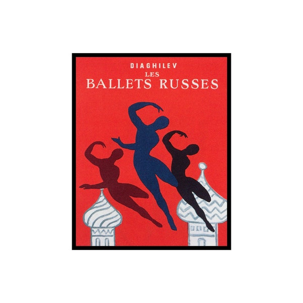 Vintage Ballets Russes Poster - Russian Ballet Dancers Print - Dance Art - Chic Gift for Dancer - Great Home & Office Wall Decor - UNFRAMED