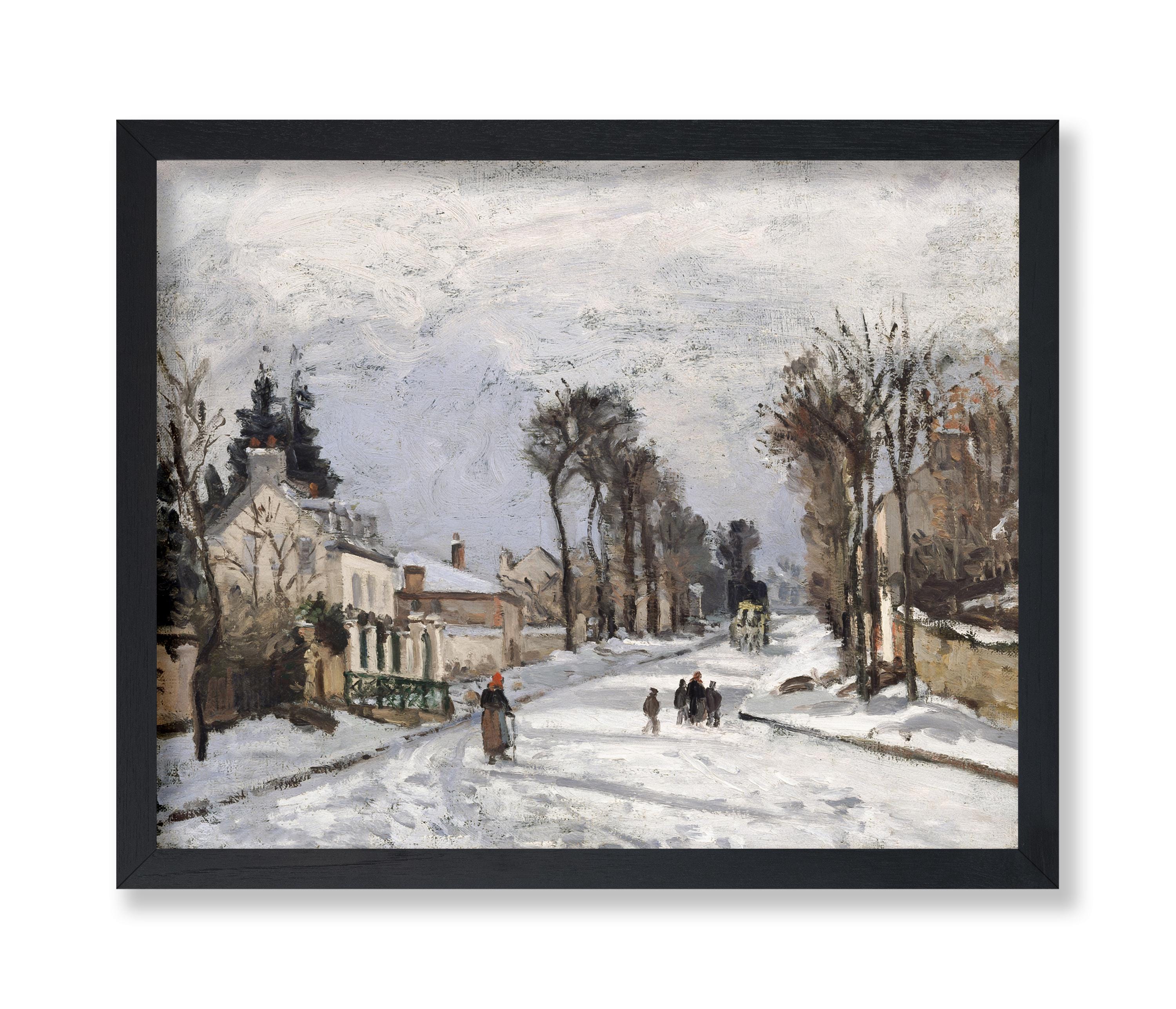 Vintage The Road to Versailles at Louveciennes Poster - Retro Winter Print - Landscape Art - Decor for Bedroom, Office or Living Room