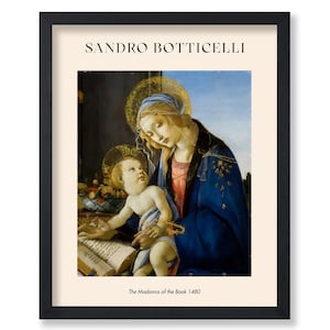 Póster de Sandro Botticelli - Impresión de la Virgen del Libro - Arte de María y el Niño - Arte religioso cristiano - Arte mitológico - Decoración del hogar