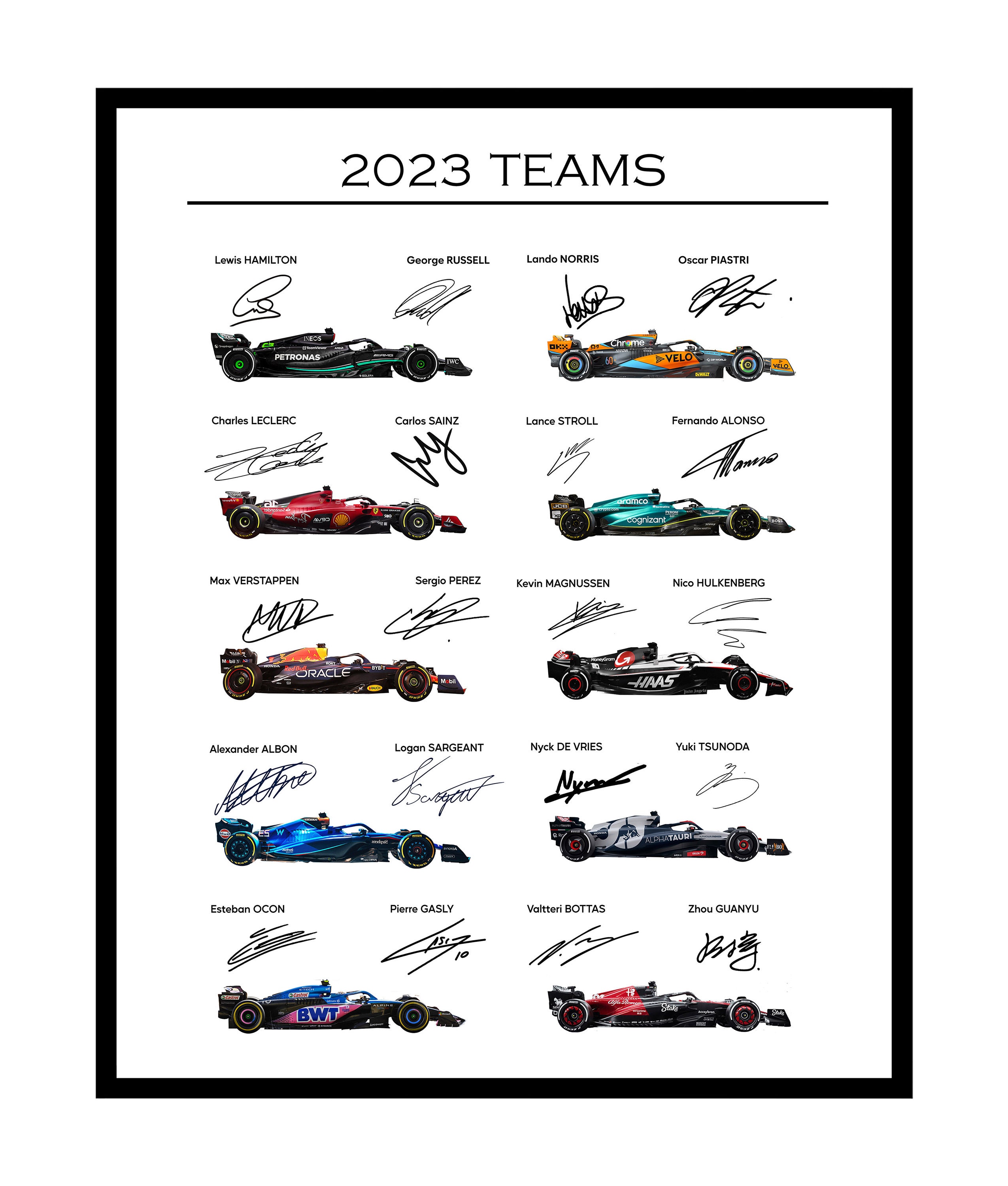 2023 Car Racing Poster Race Car Print for Men Women Enthusiasts Sports