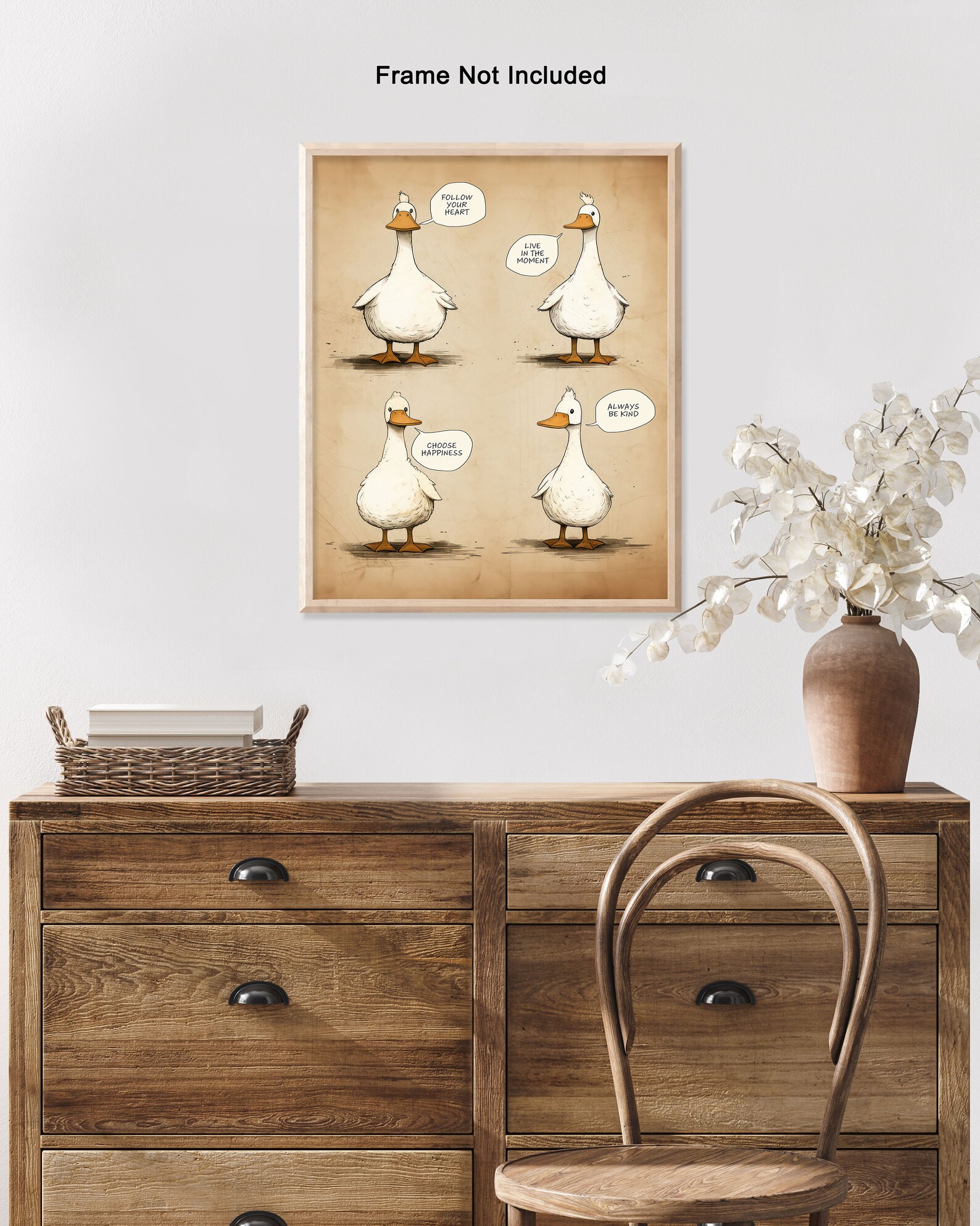 Duck Poster Motivational Print Always Be Kind Art Positive Quotes Art