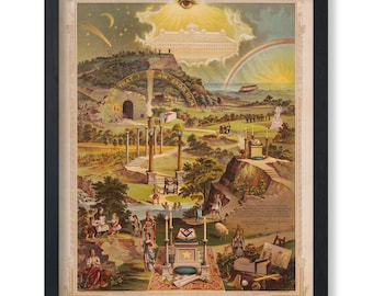 Vintage Art Poster -  Wall Art Print - From Darkness to Light - Great Wall Decor Gift for Home & Office