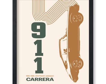 Car Poster - Retro Classic Car Print - Vehicle Art - Silhouette Art - Car Enthusiast Art - Illustration Art - Chic Boho Art